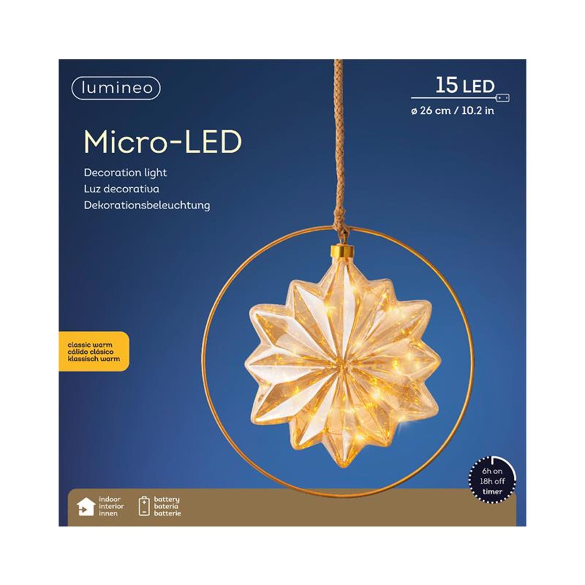 Lumineo micro 15 LED étoile ø 26cm
