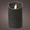 Lumineo Bougie ondulante LED cire anthracite h12,5cm
