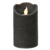 Lumineo Bougie ondulante LED cire anthracite h12,5cm