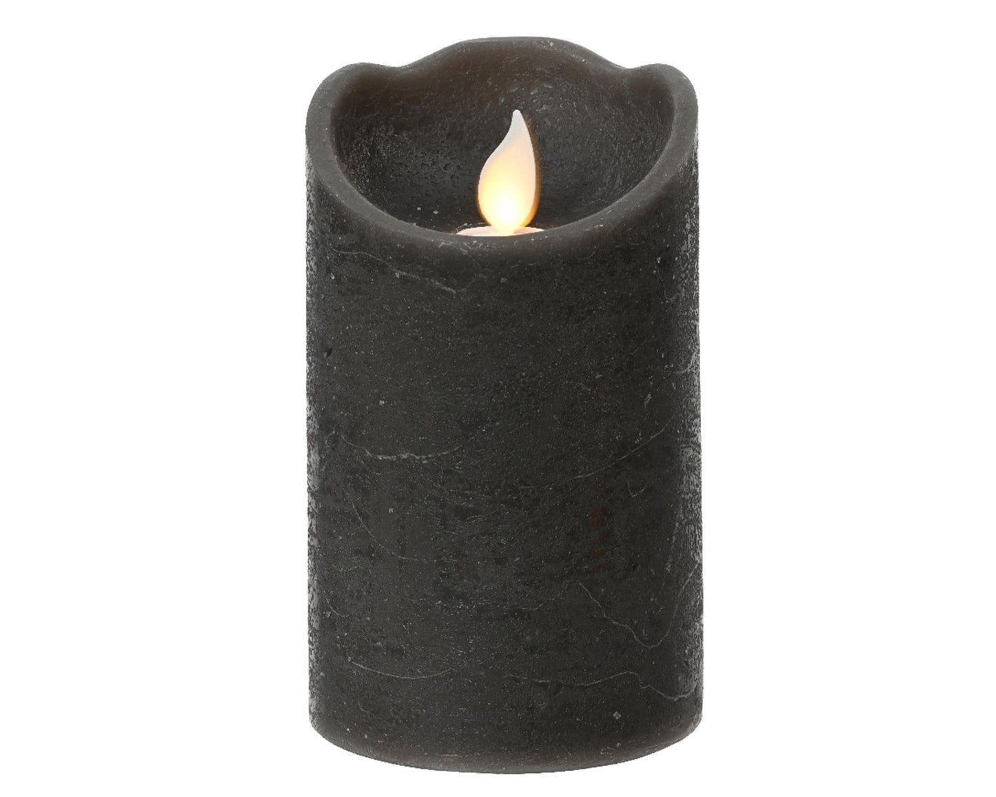 Lumineo Bougie ondulante LED cire anthracite h12,5cm