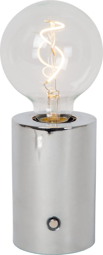 Lucide vivo - lampe de table rechargeable - batterie - ø 8 cm - LED dimmable - E27 - 1x1W 2700K - chrome