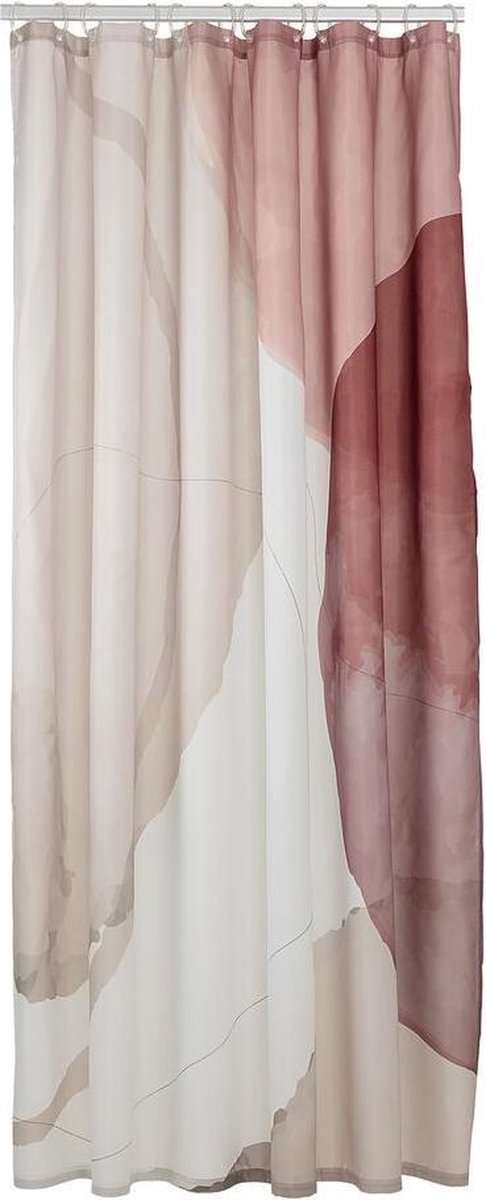 Sealskin earth - rideau de douche 180x200 cm - polyester rose foncé blanc cassé