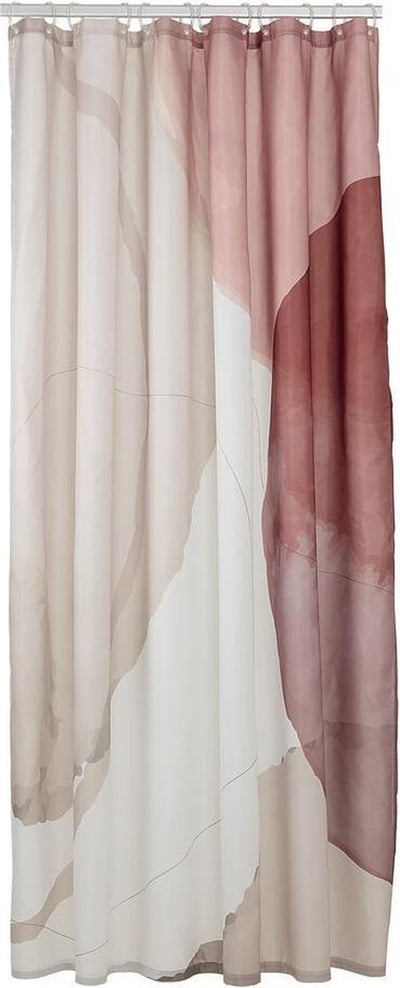 Sealskin earth - rideau de douche 180x200 cm - polyester rose foncé blanc cassé