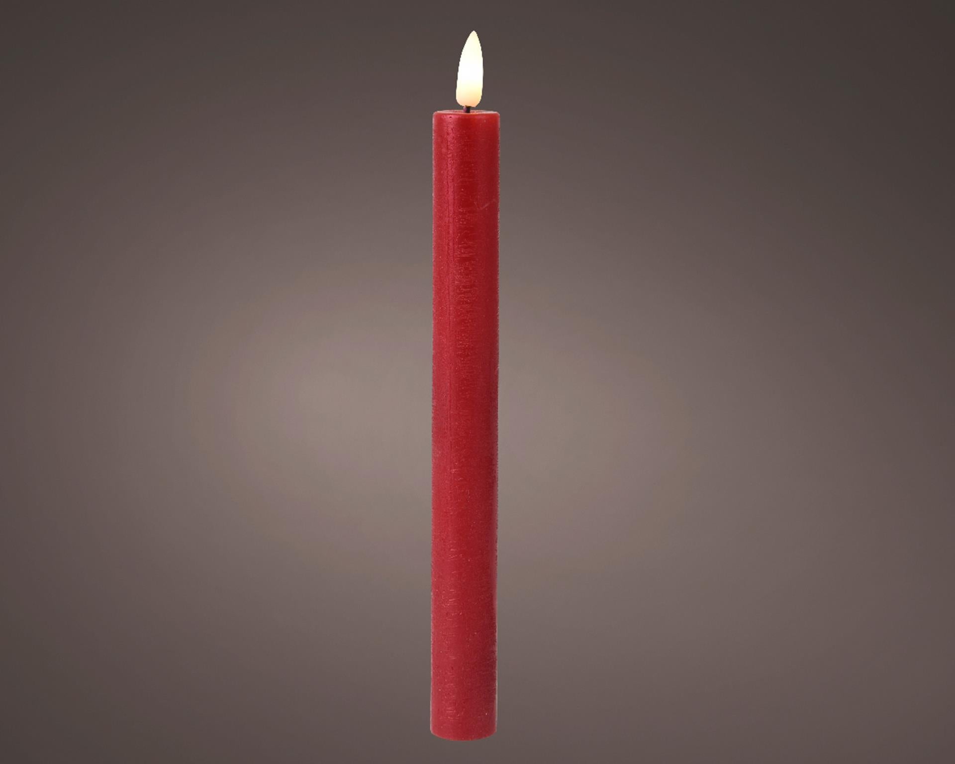 Lumineo set de bougies de table flamme LED 24cm rouge 2 pièces