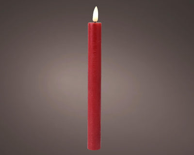 Lumineo set de bougies de table flamme LED 24cm rouge 2 pièces