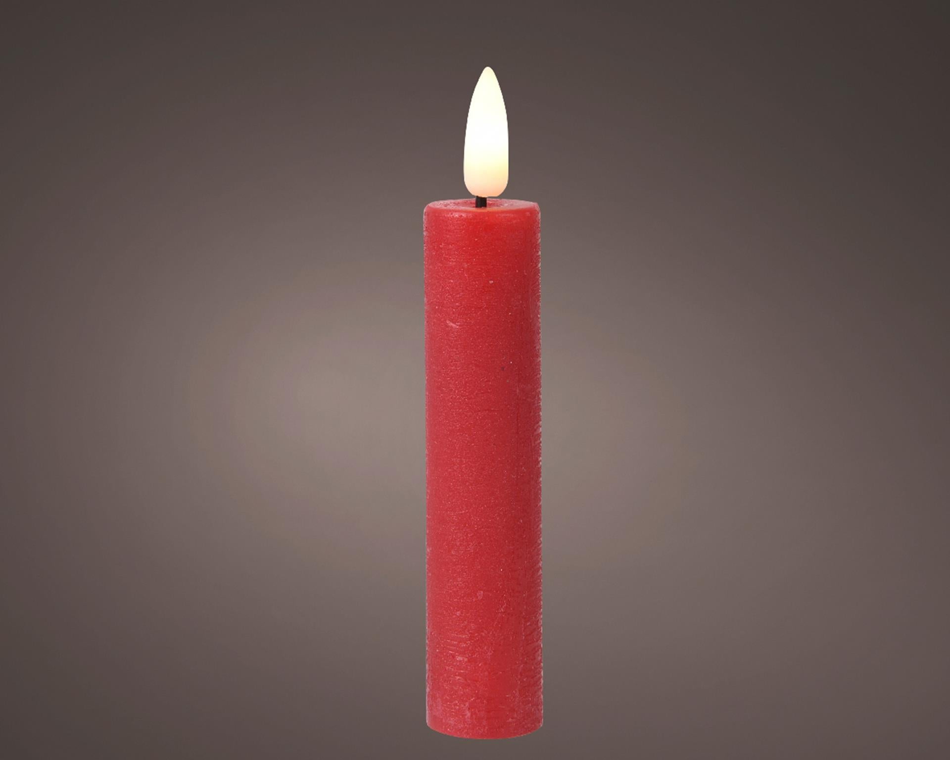 Lumineo bougie de table LED flamme h16cm rouge 2 pièces