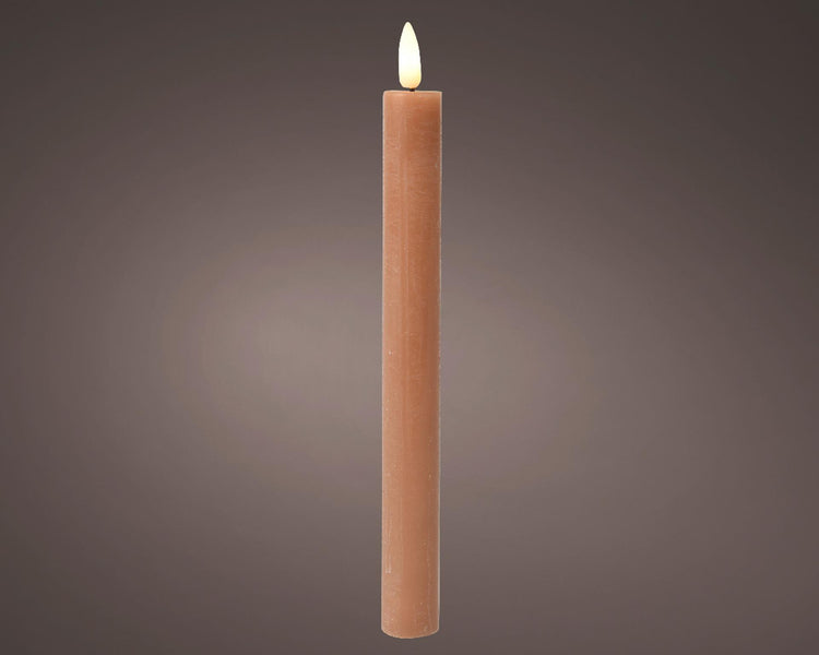 Lumineo set de bougies de table flamme LED 24cm marron 2 pièces