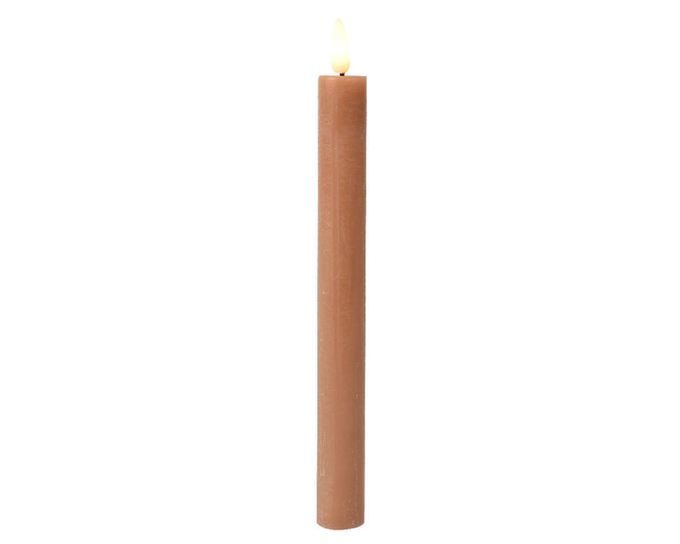 Lumineo set de bougies de table flamme LED 24cm marron 2 pièces