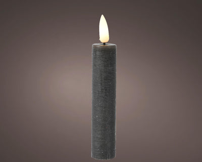 Lumineo set de bougies de table flamme LED 16cm gris 2 pièces