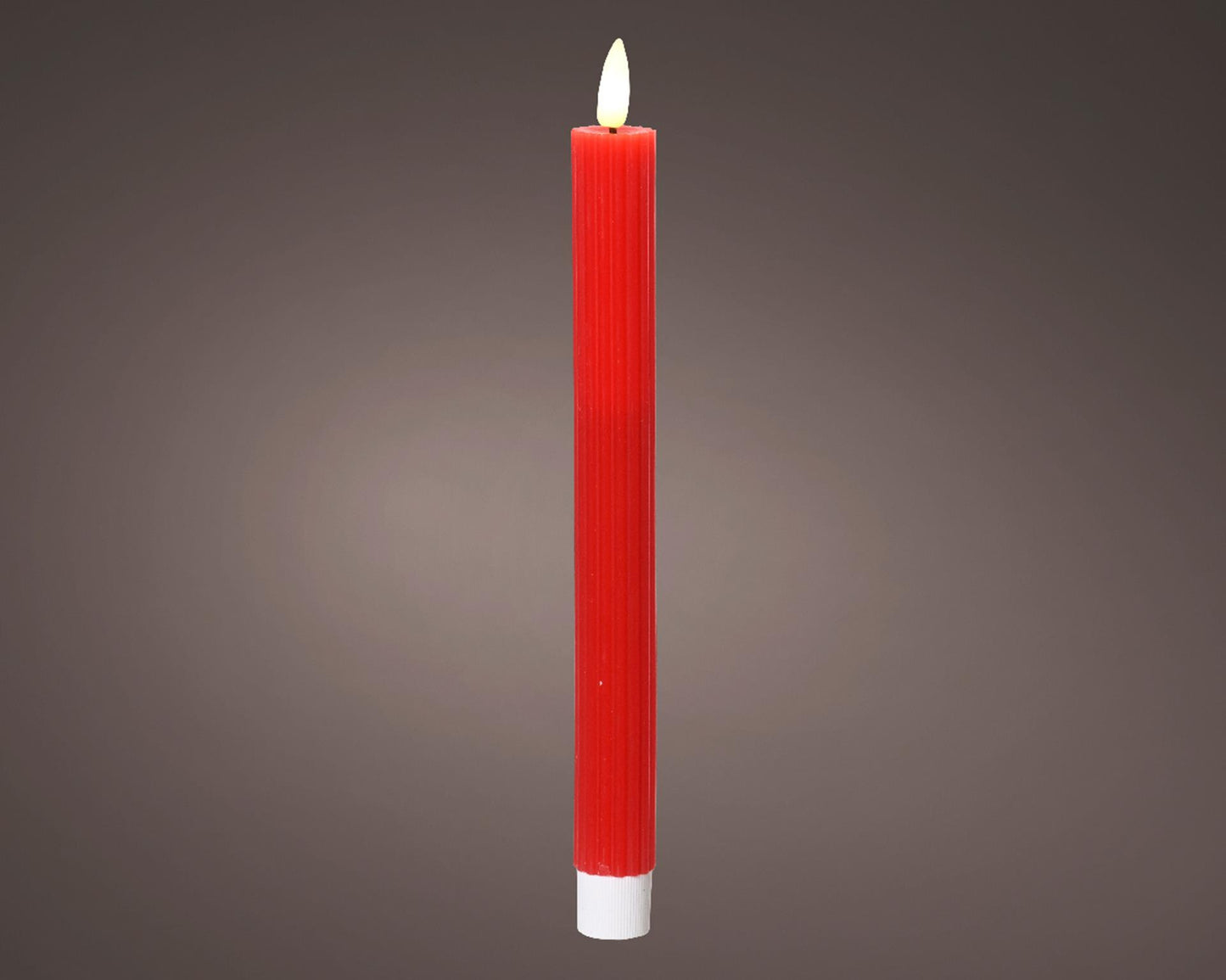 Lumineo bougie de table LED nervurée 24cm rouge 2 pcs.