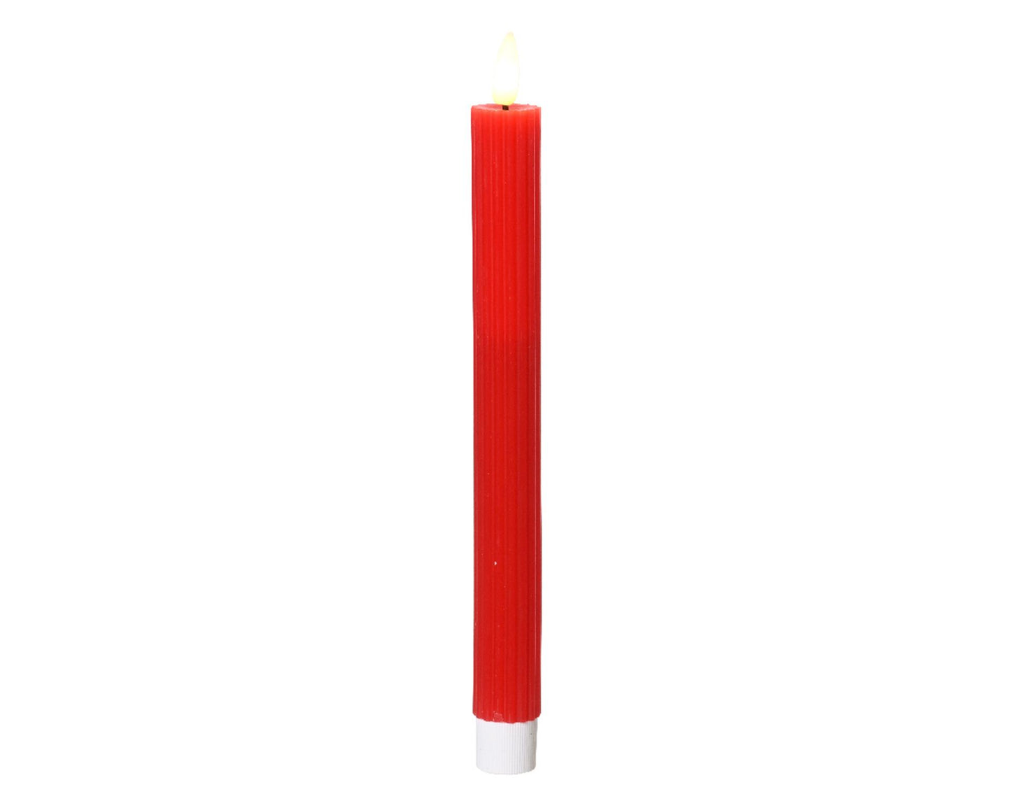 Lumineo bougie de table LED nervurée 24cm rouge 2 pcs.