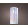 Bougie Lumineo LED en verre irisé 15cm