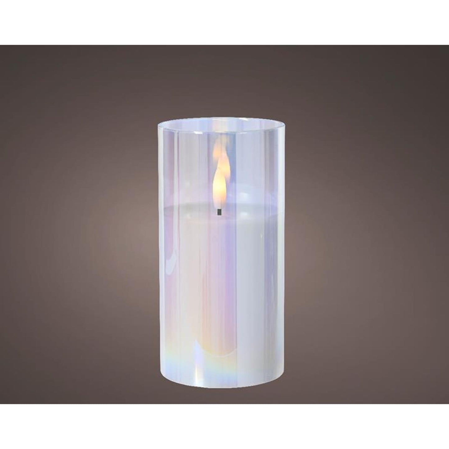 Bougie Lumineo LED en verre irisé 15cm