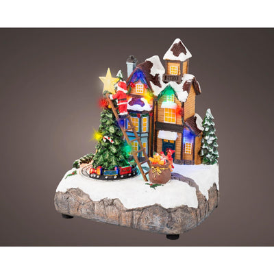 Lumineo Scène de Noël Sapin de Noël LED 16x19x22cm
