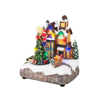 Lumineo Scène de Noël Sapin de Noël LED 16x19x22cm