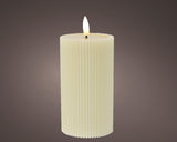 Bougie Lumineo LED flamme nervurée 15,5cm crème - afbeelding 1
