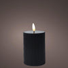 Bougie Lumineo led flamme nervurée h13cm noir