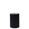 Bougie Lumineo led flamme nervurée h13cm noir