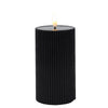 Bougie Lumineo LED flamme nervurée 15cm noir