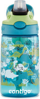Gourde pour enfants Contigo easy clean autospout avec paille, gourde robuste sans BPA, 100 % étanche, nettoyage facile, idéale pour la garderie, la maternelle, l'école et le sport, 420 ml | garçon dinosaure