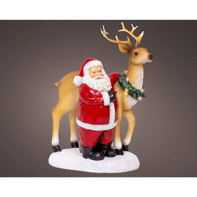 Lumineo Scène de Noël Père Noël LED 12x19x26cm