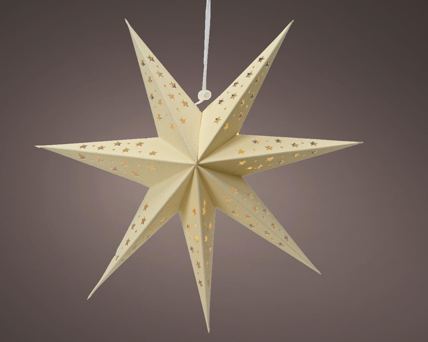 Lumineo star LED carton 40cm avec minuterie crème