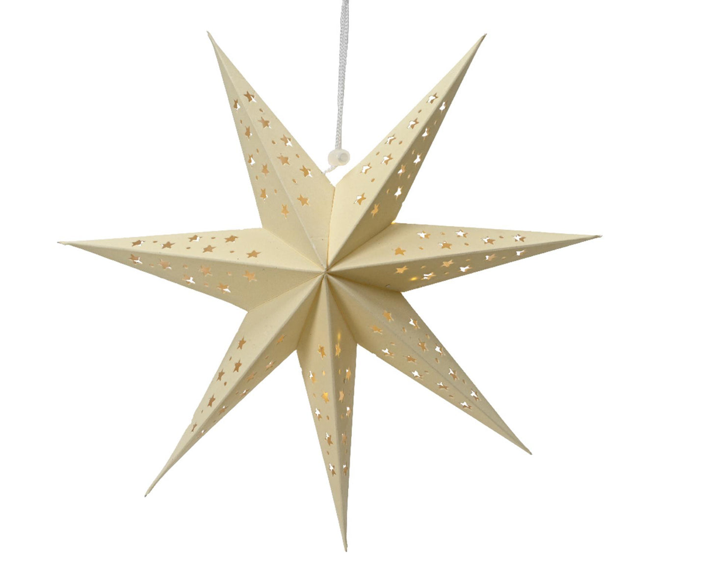 Lumineo star LED carton 40cm avec minuterie crème