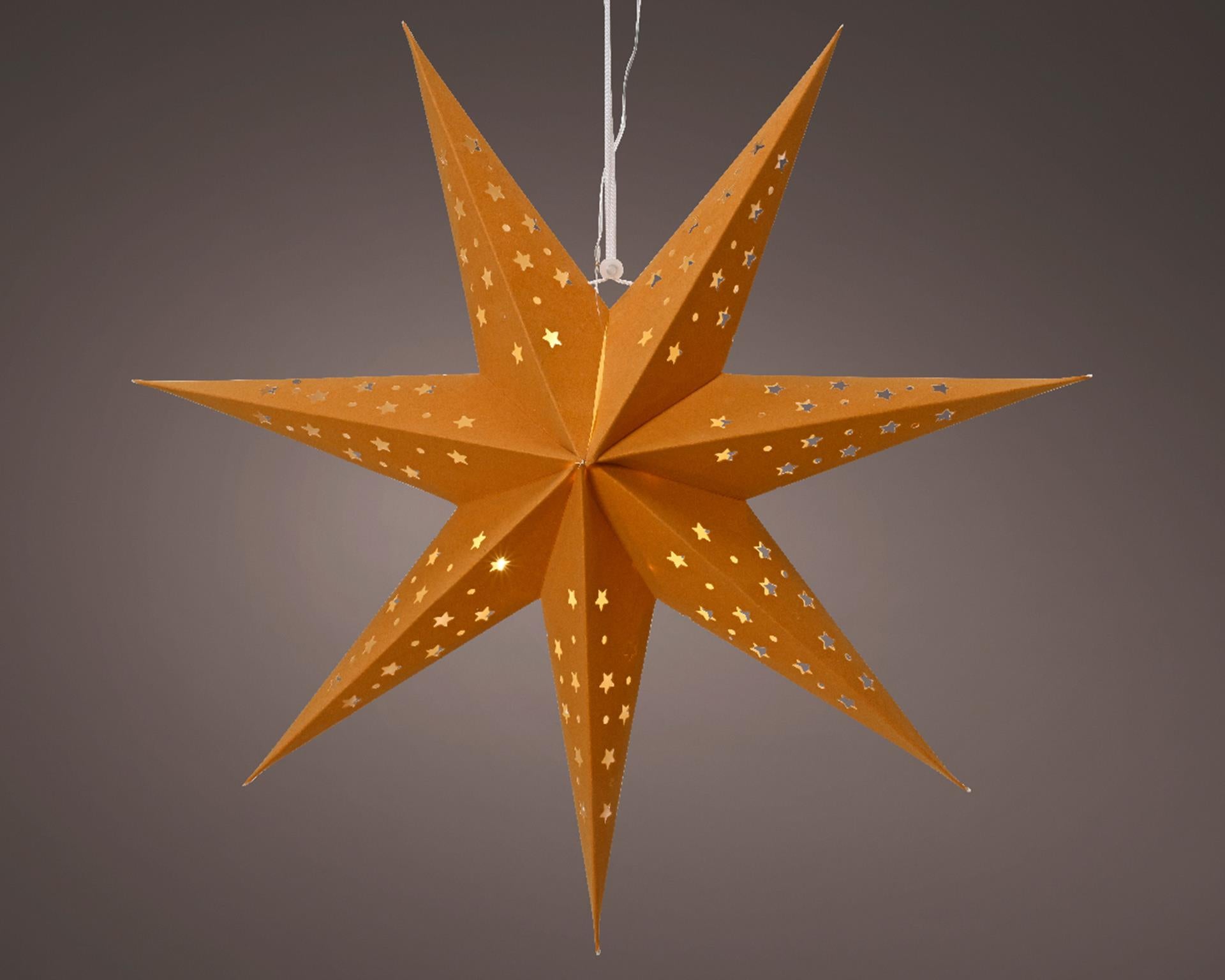 Lumineo star LED carton 40cm avec minuterie ambre