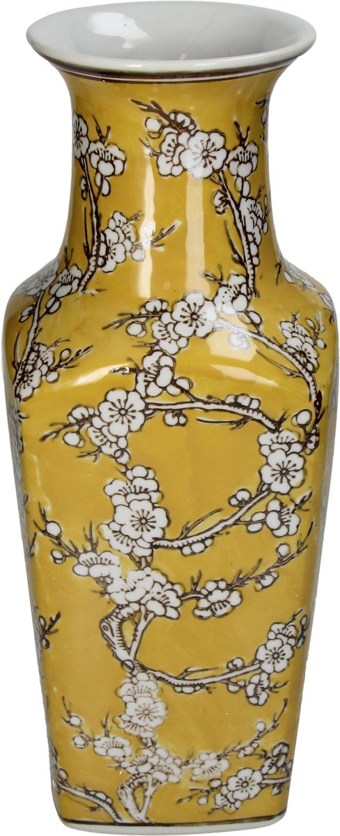 Vase collection Hd porcelaine jaune 14,5x14,5x35cm
