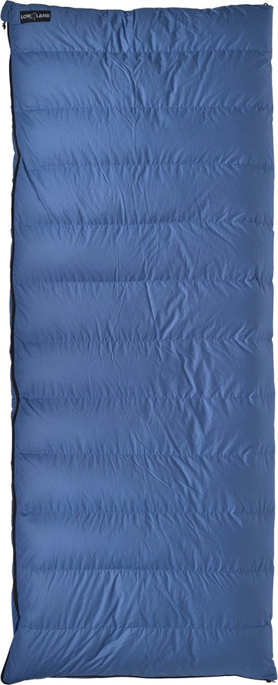 Sac de couchage d'extérieur en duvet Lowland - compagnon cc xxl - coton - 220 x 200 cm - bleu