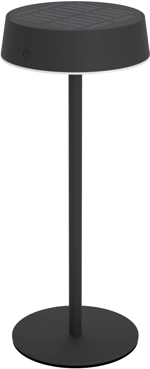 Lampe de table Eglo simeri - rechargeable (jusqu'à 22 heures de lumière) - solaire - 31 cm - noir - sans fil - dimmable - intérieur et extérieur