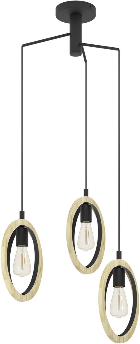 Suspension Eglo basildon - e27 - ø 61,5 cm - marron noir