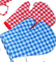Gant de cuisine 18 cm x 13 cm. (12 cul rouge bl)