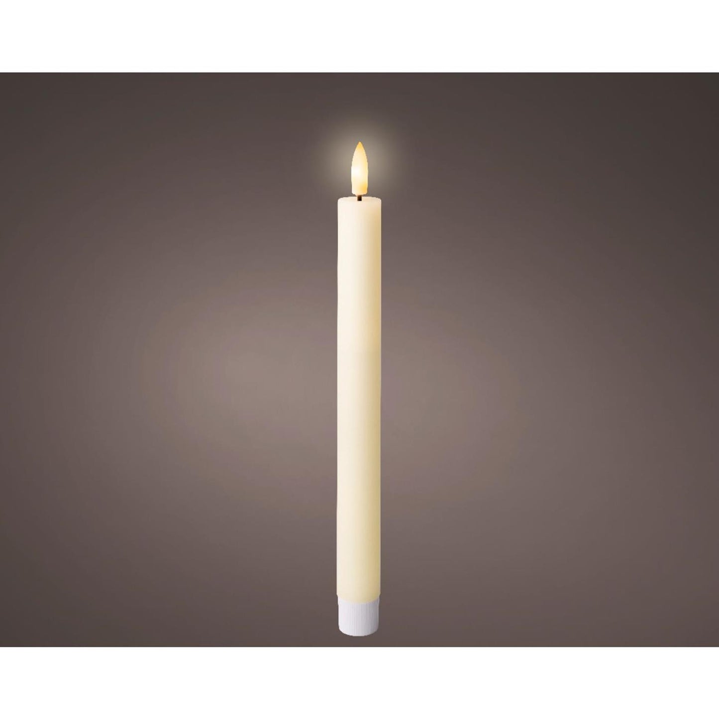 Lumineo LED set de bougies de table cire crème ø2,2xh24,5cm