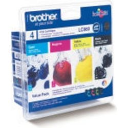 Cartouche jet d'encre brother lc980bndl noir cyan magenta jaune