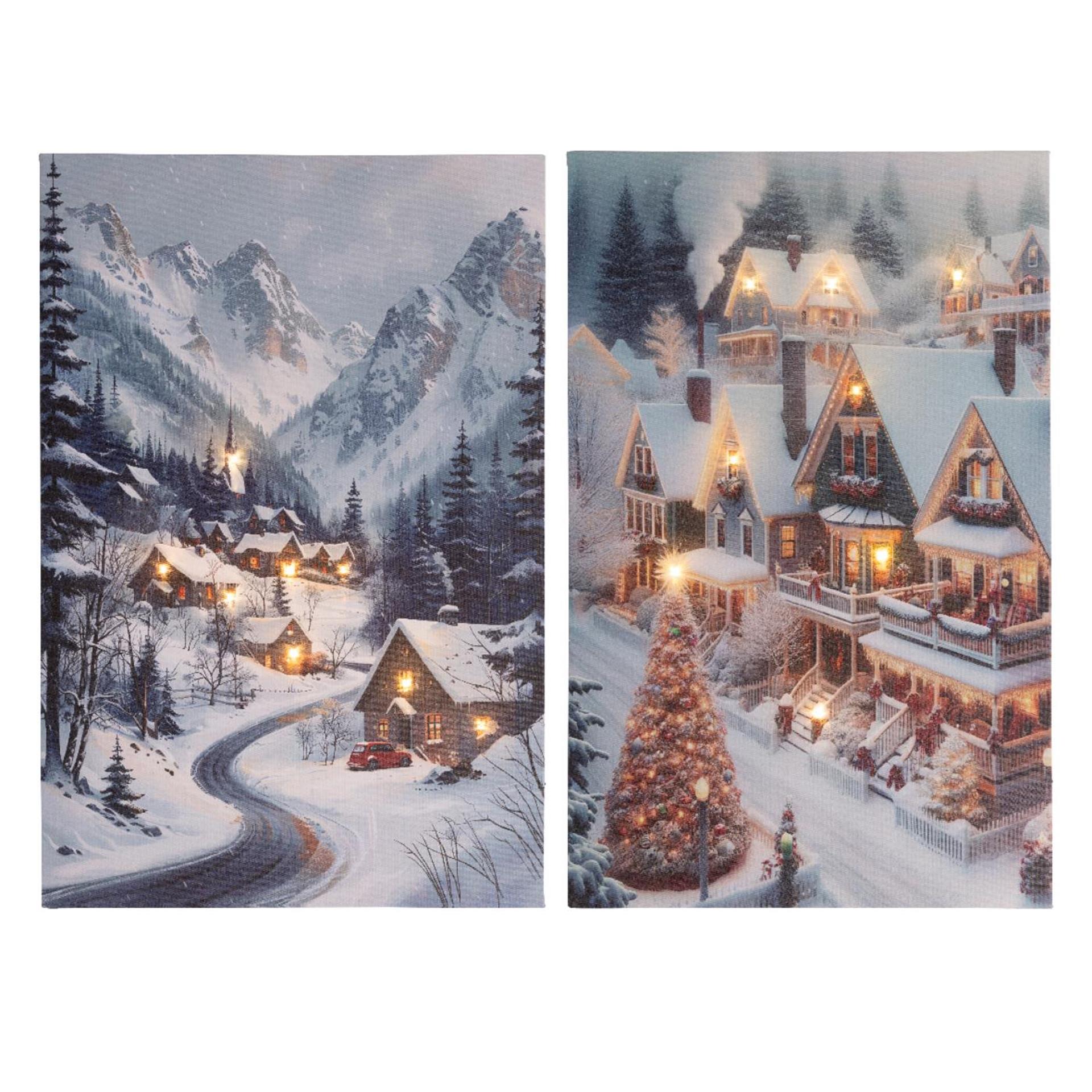 Toile de Noël Lumineo LED 1,5x38x58cm