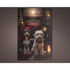 Lumineo Toile de Noël chiens LED 38x58cm