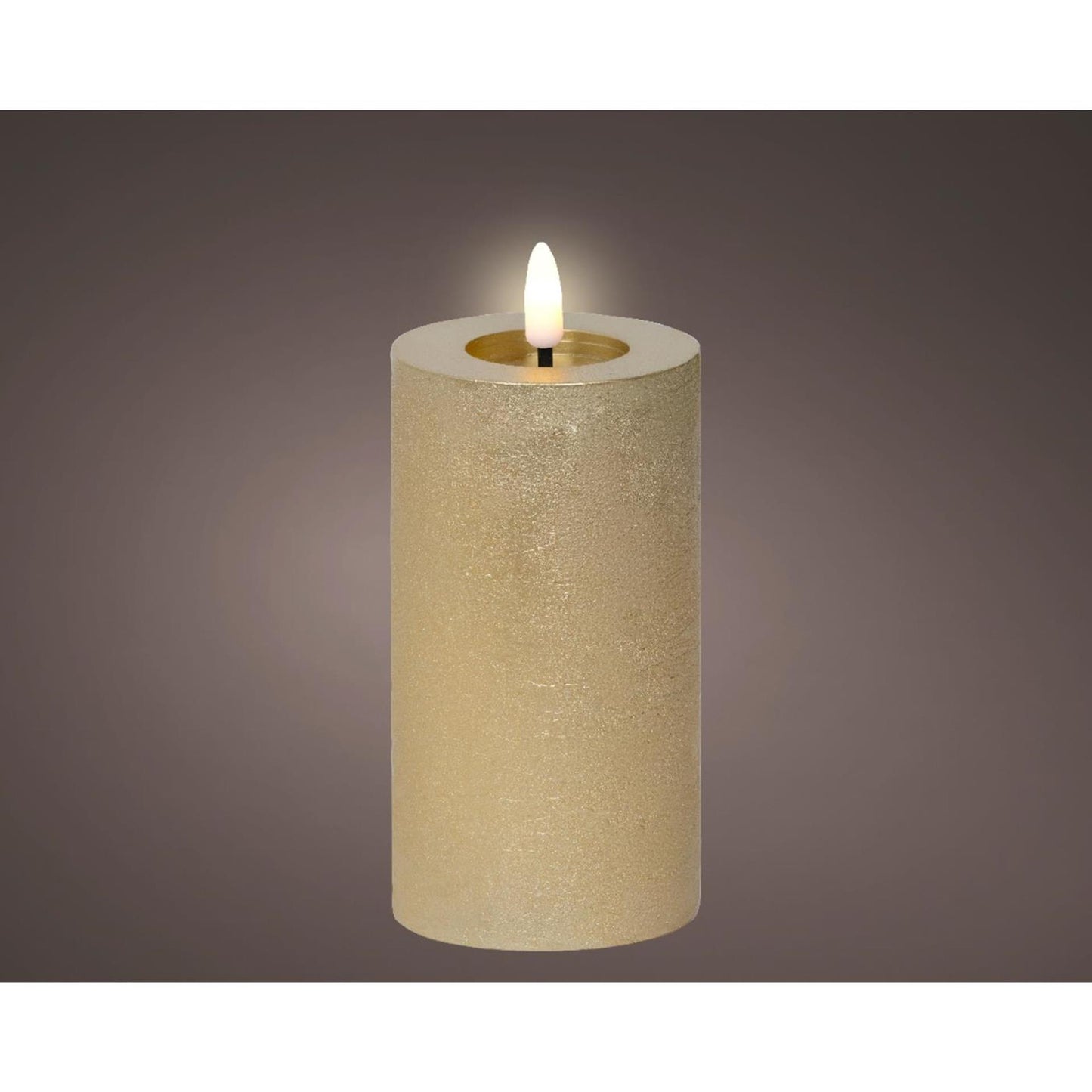 Lumineo LED bougie cire or ø7xh15cm