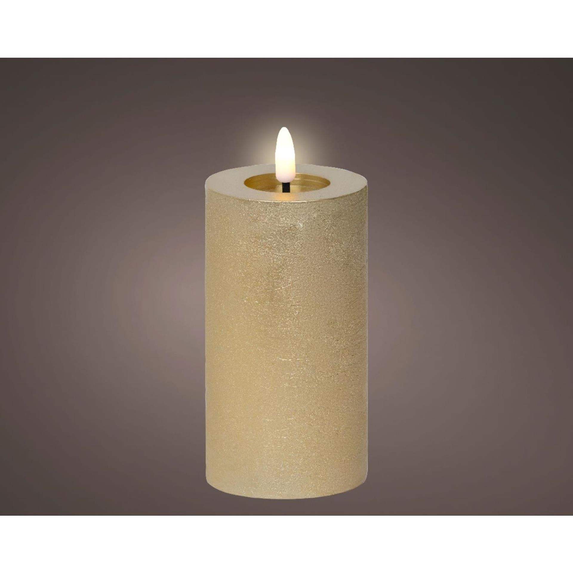 Lumineo LED bougie cire or ø7xh15cm