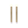 Coffret bougies dîner Lumineo LED cire or h24,5cm