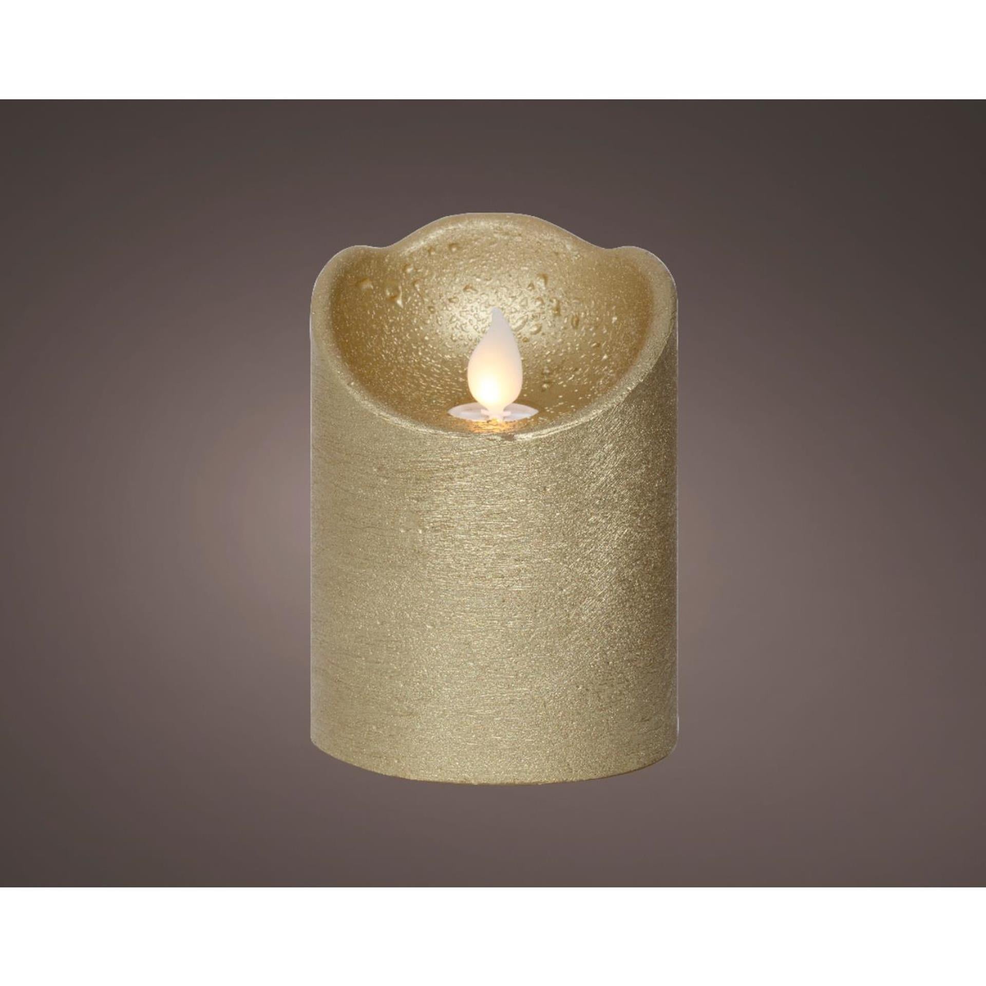 Lumineo LED bougie ondulante cire or ø7,5xh10cm