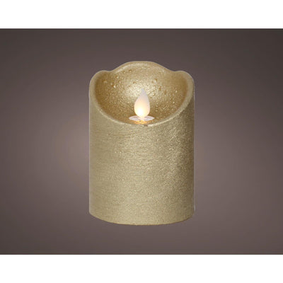 Lumineo LED bougie ondulante cire or ø7,5xh10cm
