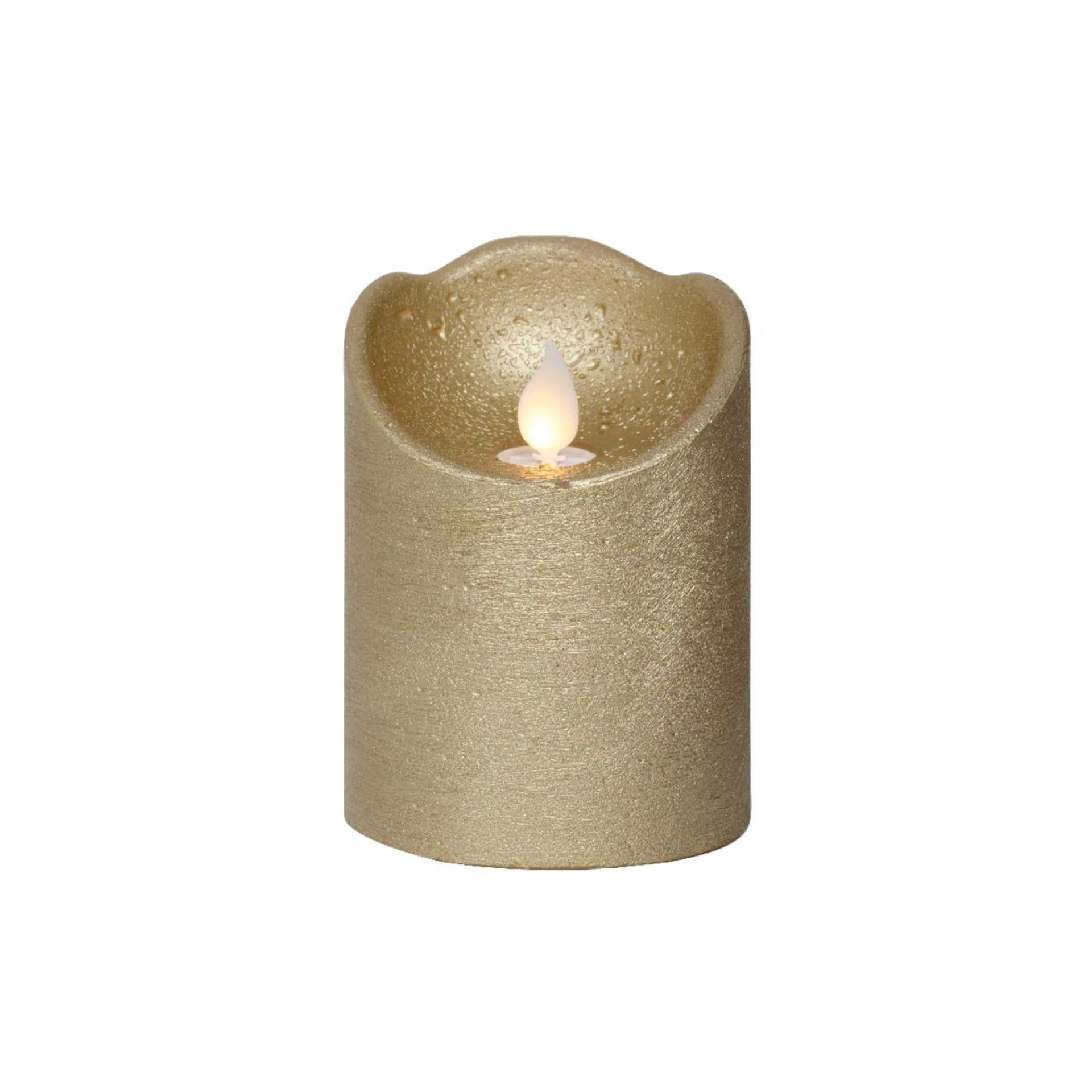 Lumineo LED bougie ondulante cire or ø7,5xh10cm