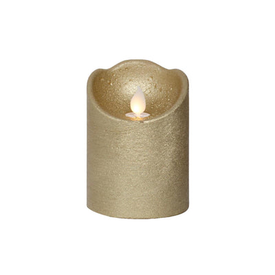 Lumineo LED bougie ondulante cire or ø7,5xh10cm