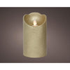 Lumineo LED bougie ondulante cire or ø7,5xh12,5cm