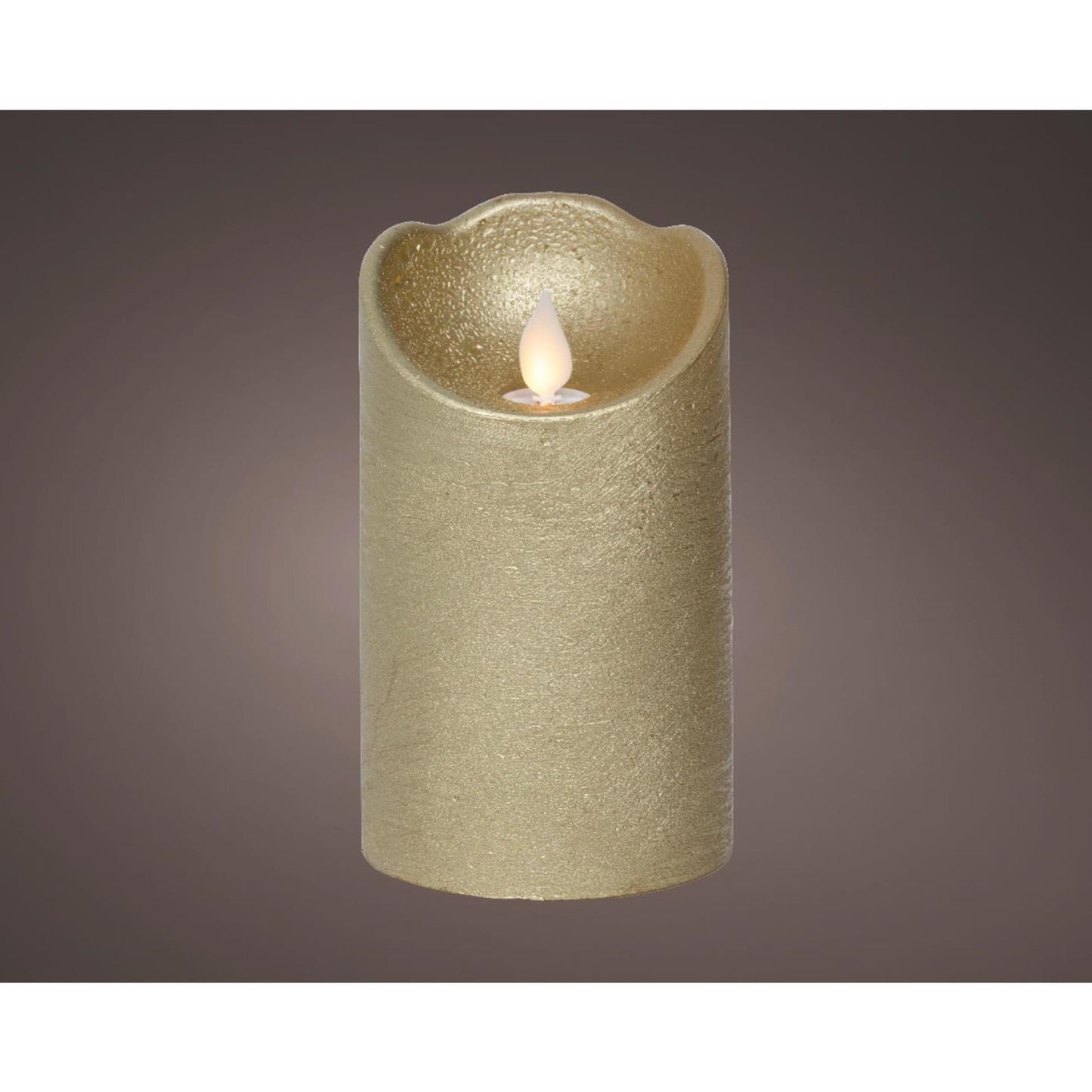 Lumineo LED bougie ondulante cire or ø7,5xh12,5cm