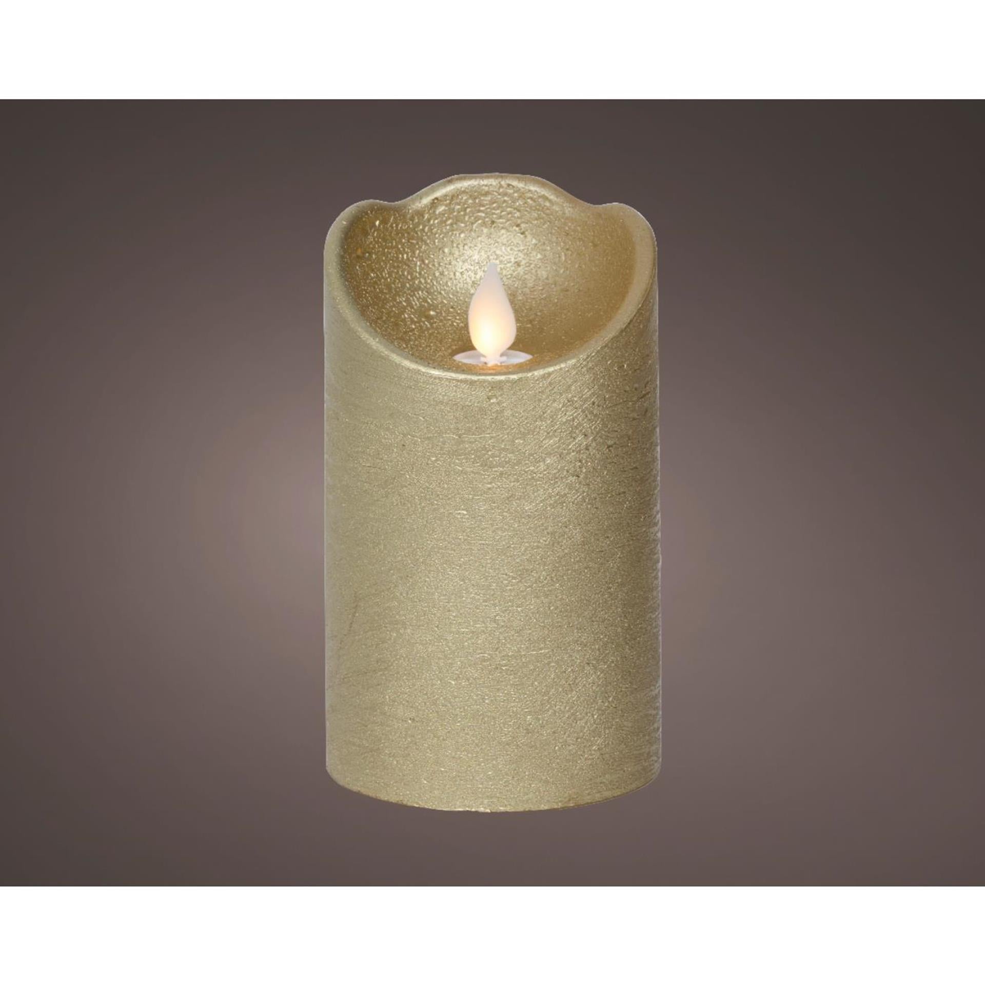 Lumineo LED bougie ondulante cire or ø7,5xh12,5cm