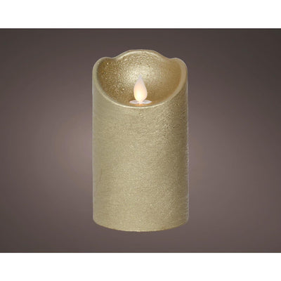 Lumineo LED bougie ondulante cire or ø7,5xh12,5cm