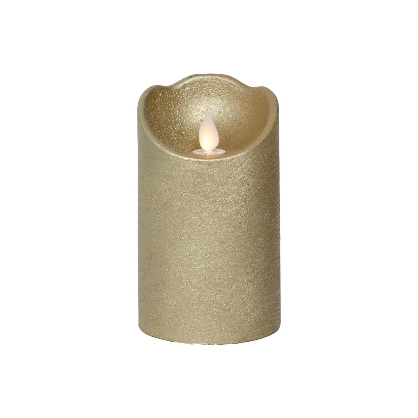 Lumineo LED bougie ondulante cire or ø7,5xh12,5cm