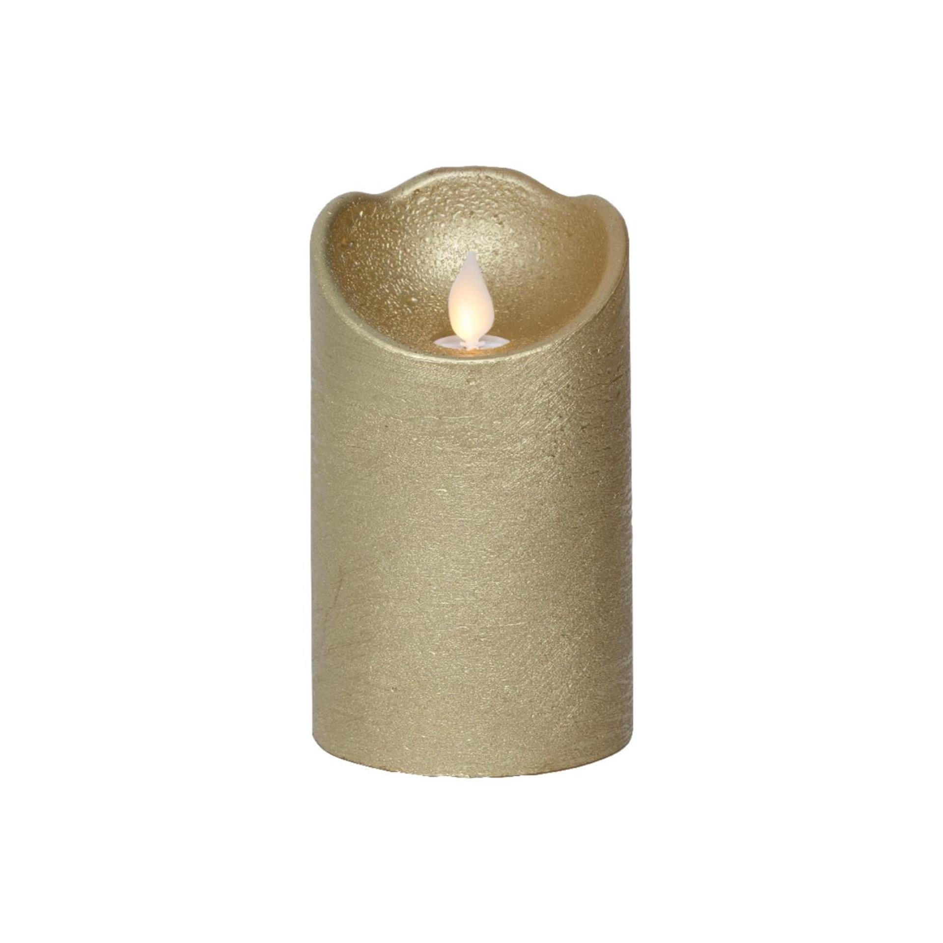 Lumineo LED bougie ondulante cire or ø7,5xh12,5cm